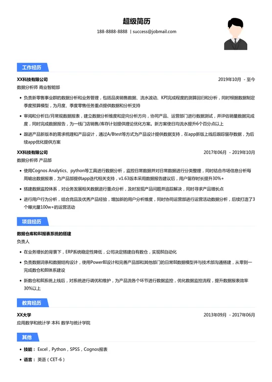 2023跳槽简历模板