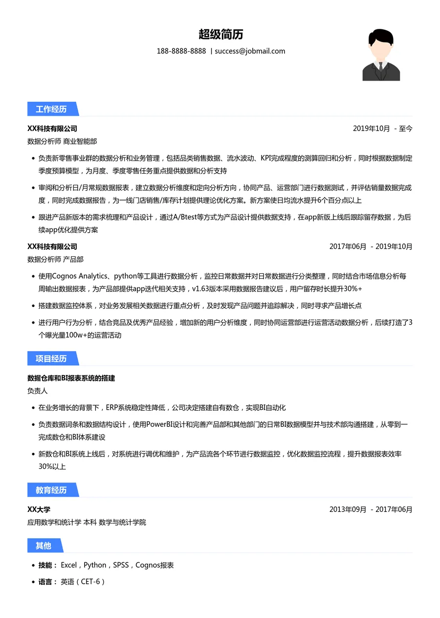 2023跳槽简历模板